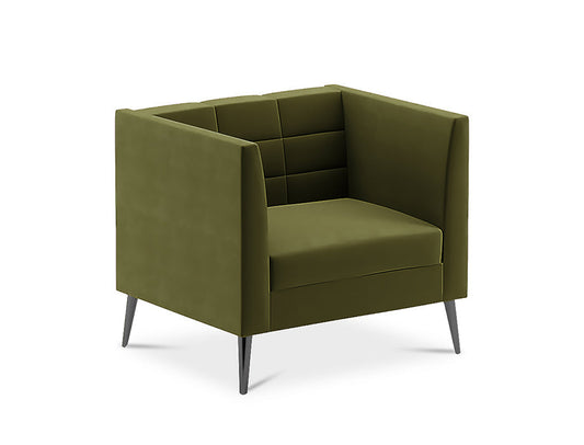 Gllmall Sofa Cooper 1 Seater in Olive Green Velvet
